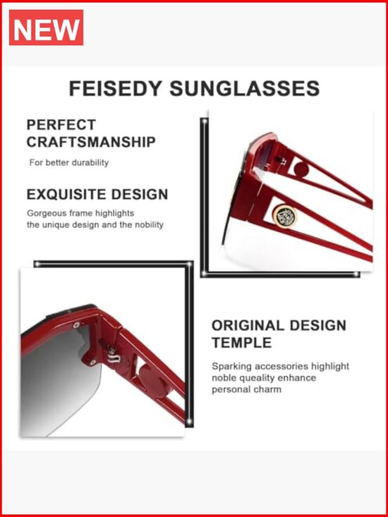 Square Oversized One Piece Shield Sunglasses UV400 Polycarbonate Lens main image 6